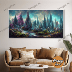 trippy wall art canvas print, psychedelic wall art, panoramic nature landscape wall art, fantasy art
