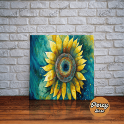 watercolor of a sunflower, framed canvas print, framed art, lowkey farmhouse wall art, living room decor, living room pa