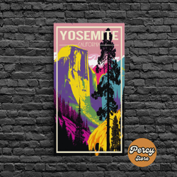 yosemite wall art, california art print, north america poster, travel wall print, travel poster, travel wall art, canvas