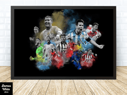 lionel messi and ronaldo football canvas canvas wall art family decor, home decor