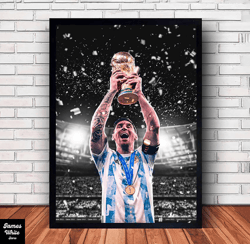 lionel messi canvas, 2022 world cup champions,football canvas, canvas canvas home deco living room no frame