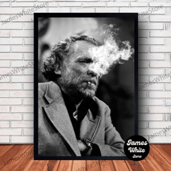 charles bukowski poster canvas wall art family decor, home decor, frame option