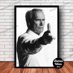 clint eastwood music poster canvas wall art family decor, home decor, frame option