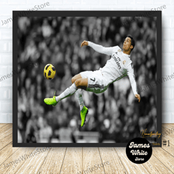 cristiano ronaldo football poster canvas wall art family decor, home decor, frame option-1