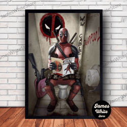 deadpool movie poster canvas wall art family decor, home decor, frame option