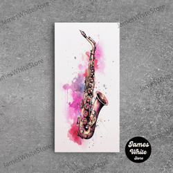 framed canvas ready to hang, saxophone graffiti wall art, saxophone gifts, cool musical wall art, unique gift, gift for