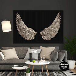 brown angel wings decorative roll up canvas, stretched canvas art, framed wall art painting
