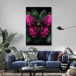 butterfly wall art, animal canvas art, leaves canvas wall art, roll up canvas, stretched canvas art, framed wall art pai