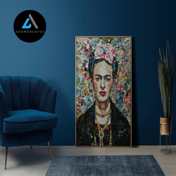 decorative wall art, frida printed, famous poster, trendy canvas art, wholesale canvas, modern home decor canvas, woman