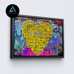 decorative wall art, love and heart canvas, banksy love and heart graffiti poster, motivational and inspirational street