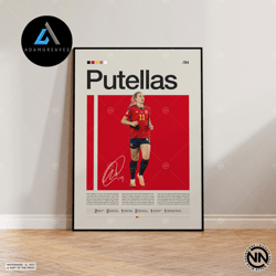 decorative wall art, alexia putellas canvas, spanish woman footballer, barcelona, sports canvas, football player canvas,
