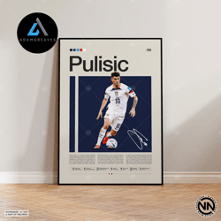 decorative wall art, christian pulisic canvas, usmnt canvas, soccer gifts, sports canvas, football player canvas, soccer