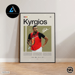 decorative wall art, nick kyrgios canvas, tennis canvas, motivational canvas, sports canvas, modern sports art, tennis g