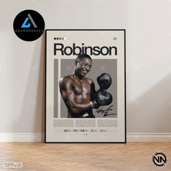 decorative wall art, sugar ray robinson canvas, boxing canvas, sports canvas, boxing wall art, mid-century modern, motiv