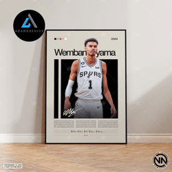 decorative wall art, victor wembanyama canvas, san antonio spurs, nba canvas, sports canvas, modern sports art, nba draf