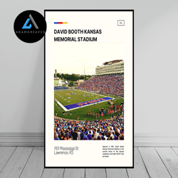 decorative wall art, david booth kansas memorial stadium print  kansas jayhawks canvas  ncaa stadium canvas   oil painti