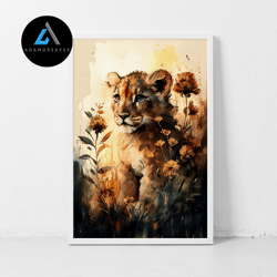 decorative wall art, animals watercolour canvas, wall art prints picture safari canvas kids bedroom decor canvas canvas