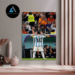 decorative wall art, lionel messi world cup canvas canvas wall art, messi signature and world cup canvas, football cup r