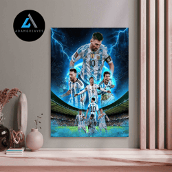 decorative wall art, lionel messi world cup canvas canvas wall art, messi signature and world cup canvas, football cup r