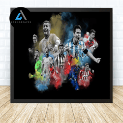 decorative wall art, lionel messi and ronaldo football canvas canvas wall art family decor, home decor