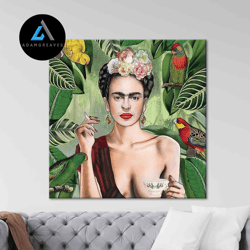 decorative wall art, wall art  frida kahlo wall art frida kahlo print smoking feminist wall art mexican frida kahlo canv