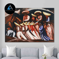 decorative wall art, zapatistas painting by jose clemente orozco mexican fine art reproduction print on canvas wall deco