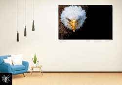 eagle canvas wall art print, eagle print art, eagle canvas print, japanese wall art, asian wall art, animal canvas wall