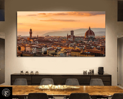 italy florence sunset poster print, florence sunset landscape print art canvas, florence sunset, landscape canvas wall a