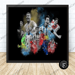 decorative wall art, lionel messi and ronaldo football poster canvas wall art family decor, home decor