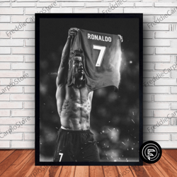 decorative wall art, ronaldo football poster canvas wall art family decor, home decor, frame option-1