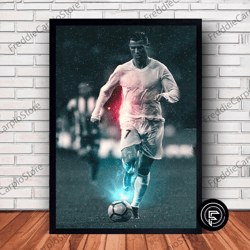 decorative wall art, ronaldo football poster canvas wall art family decor, home decor, frame option