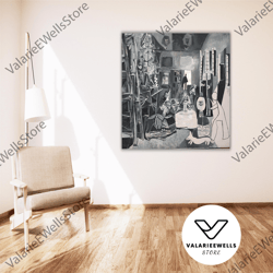 decorative wall art, pablo picasso las meninas painting art print canvas, masterpiece canvas wall art, pablo picasso art