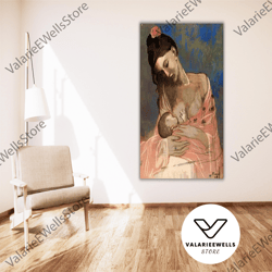 decorative wall art, pablo picasso mother and child poster print art canvas wall art, mother and child,pablo picasso art