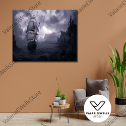 decorative wall art, pirate ship postercanvas wall art, vikings ship painting art, pirates ship canvas wall print, ship