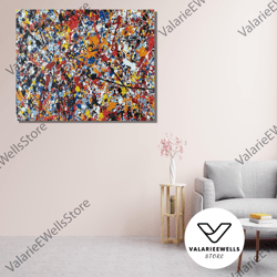 decorative wall art, pollock painting abstract art, jackson pollock canvas wall art print, reproduction prints, modern c