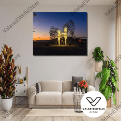 decorative wall art, alexander milov inner child canvas wall art,two people turning their backs on each other at burning