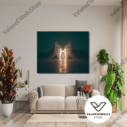 decorative wall art, alexander milov inner child glowing print, inner child sculpture,burning man sculpture,two people t