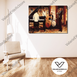 decorative wall art, american jazz piano canvas wall art, jazz poster print art canvas, music room wall art decor, gift