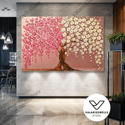 pink and white japanese wood brush marks roll up canvas, stretched canvas art, framed wall art painting