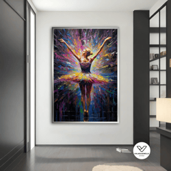 beatiful ballerina canvas painting, abstract ballerina print decorative wall art, ballerina canvas wall decor, dance wom