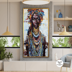 african woman art, african woman canvas, african american beauty, ethnic print,ethnic poster, decorative wall art canvas