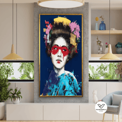 geisha wall decor, japanese decorative wall art, geisha decorative wall art, asian decorative wall art, japan decorative