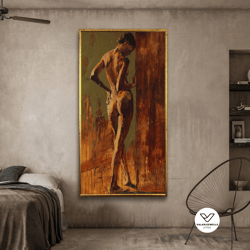 sensual girl artwork, erotic canvas art, nude decorative wall art, sexy body decor, sexy woman canvas, nude girl print,,