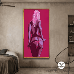 woman's back canvas, sexual nude perverse art, girl ass in vivid, living room canvas, bedroom sex room poster, canvas de