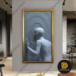 self-seeking person, surreal person art, canvas wall art, surreal art print, surreal painting, moden art, framed canvas