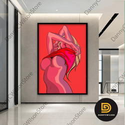 sensual naked woman, nude poster, sexy canvas art, naked woman poster, sexy woman canvas art, sensual art, contemporary