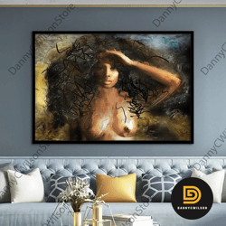 sexy american nude woman poster , sexy woman wall art, woman canvas, nude woman canvas, erotic wall art, nude wall art,