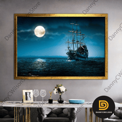 ship wall art, warship canvas, ship canvas painting, canvas print, ship poster, ship painting, framed canvas art-3