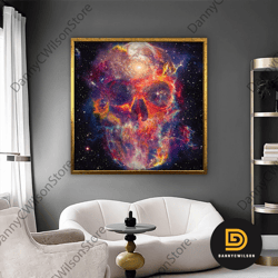 skull print on canvas, modern wall art, canvas wall art, skeleton print, skull canvas art, graffiti canvas, framed canva