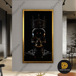 skull print on canvas, modern wall art, canvas wall art, skeleton print, skull canvas art, graffiti canvas, framed canva